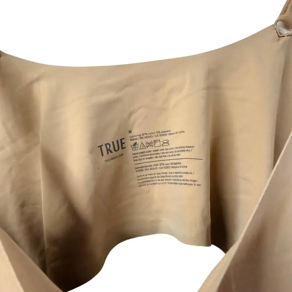 True by True and Co Comfort Bra Bralette Medium Everyday Supportive Chai Nude